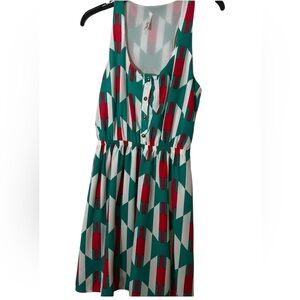 Women’s Stylish Geometric Sleeveless Print Dress Size Medium